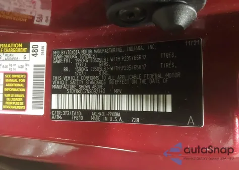 2022 Toyota Sienna Xle из США, поврежденный, VIN 5TDYRKEC7NS092140